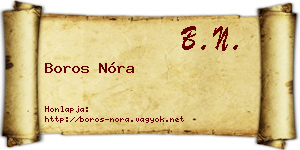 Boros Nóra névjegykártya