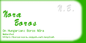 nora boros business card